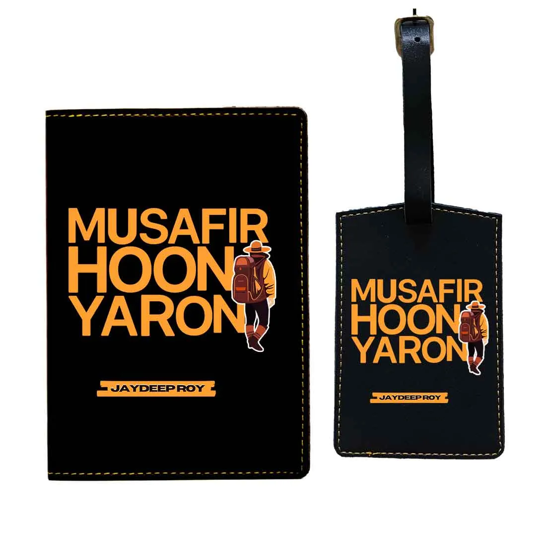 Passport Cover for Guys Faux Leather Custom Covers for Passports - Musafir Hoon