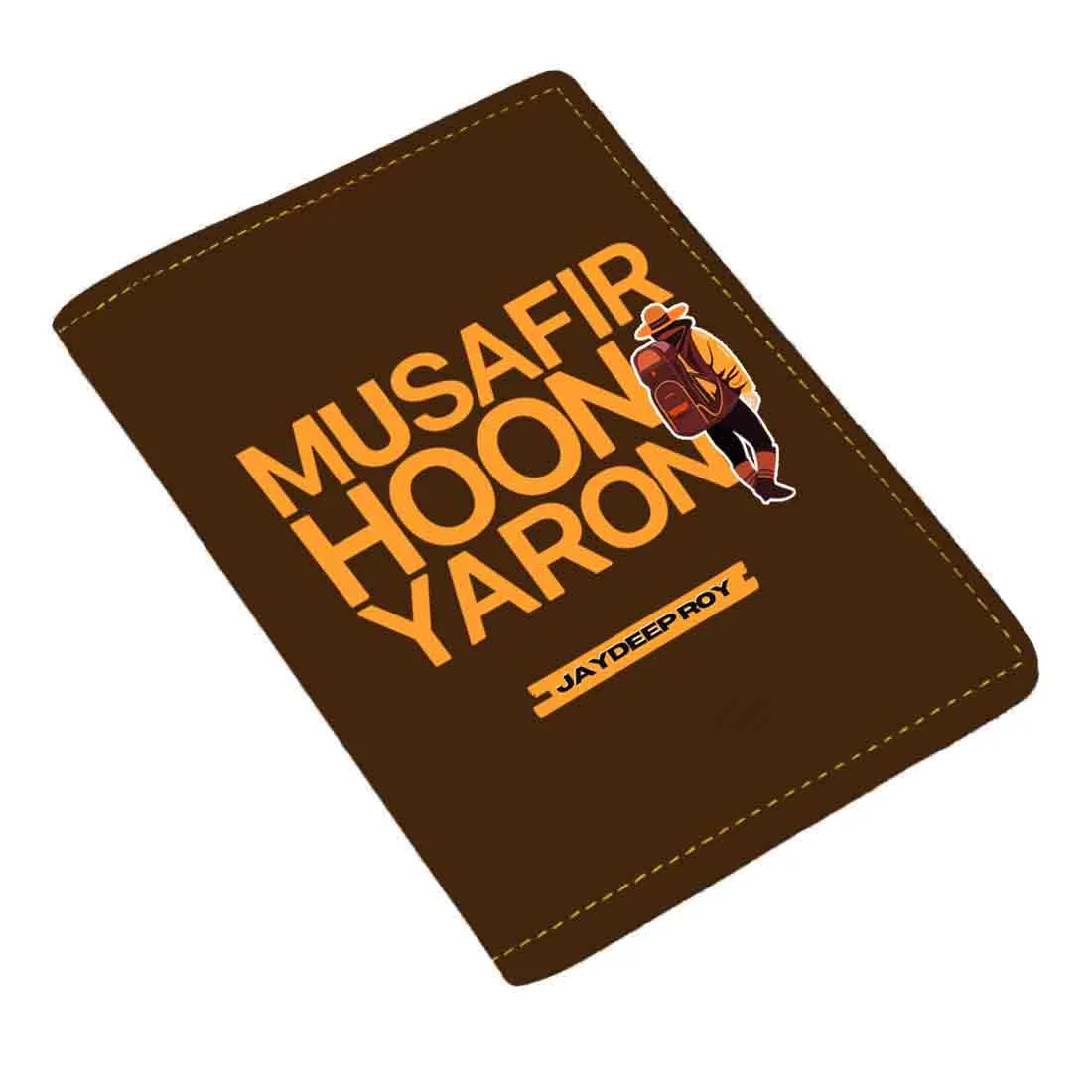 Passport Cover for Guys Faux Leather Custom Covers for Passports - Musafir Hoon