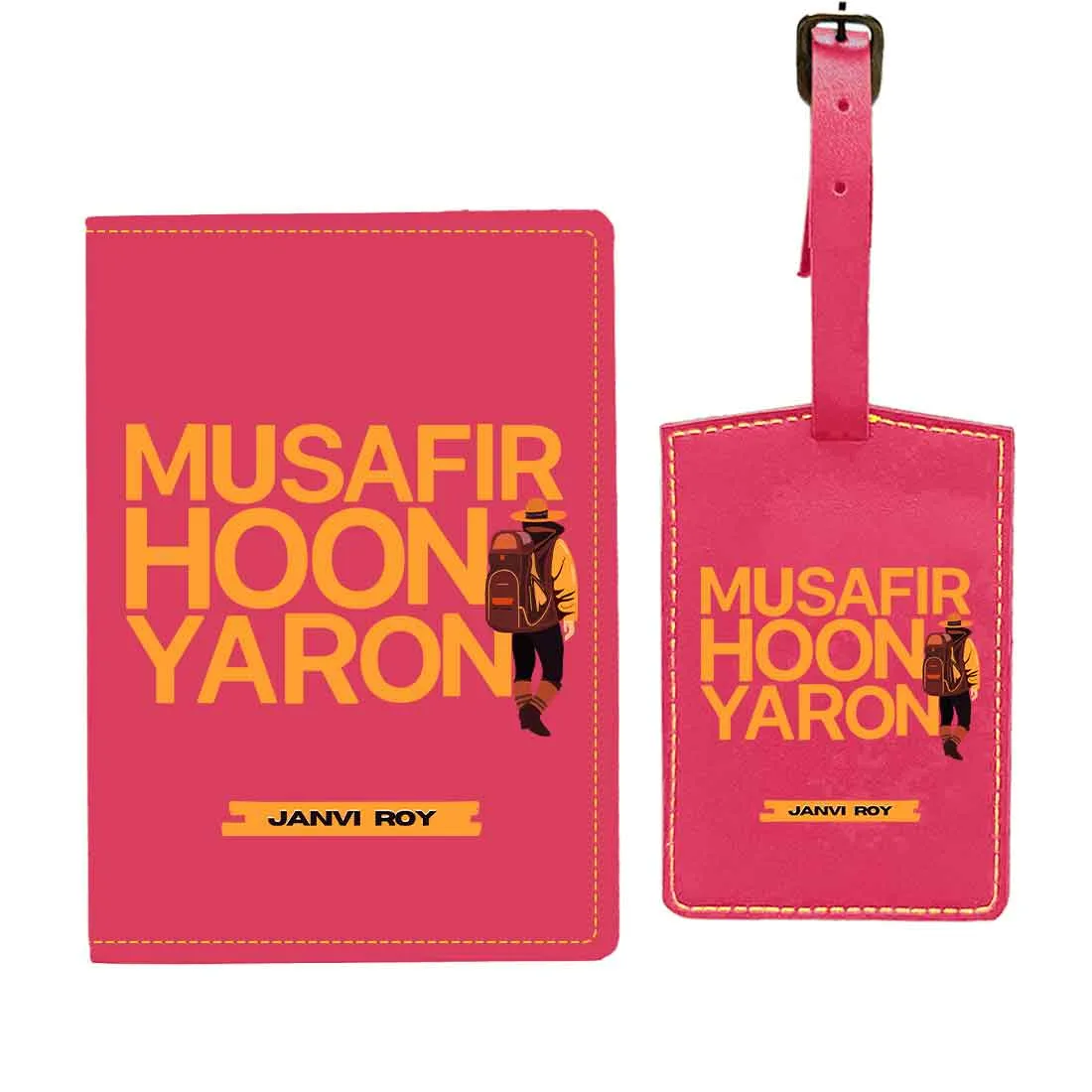 Passport Cover for Guys Faux Leather Custom Covers for Passports - Musafir Hoon