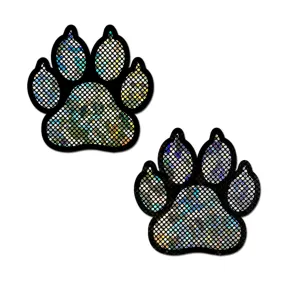 Paw Print Pasties - Disco Silver/Black