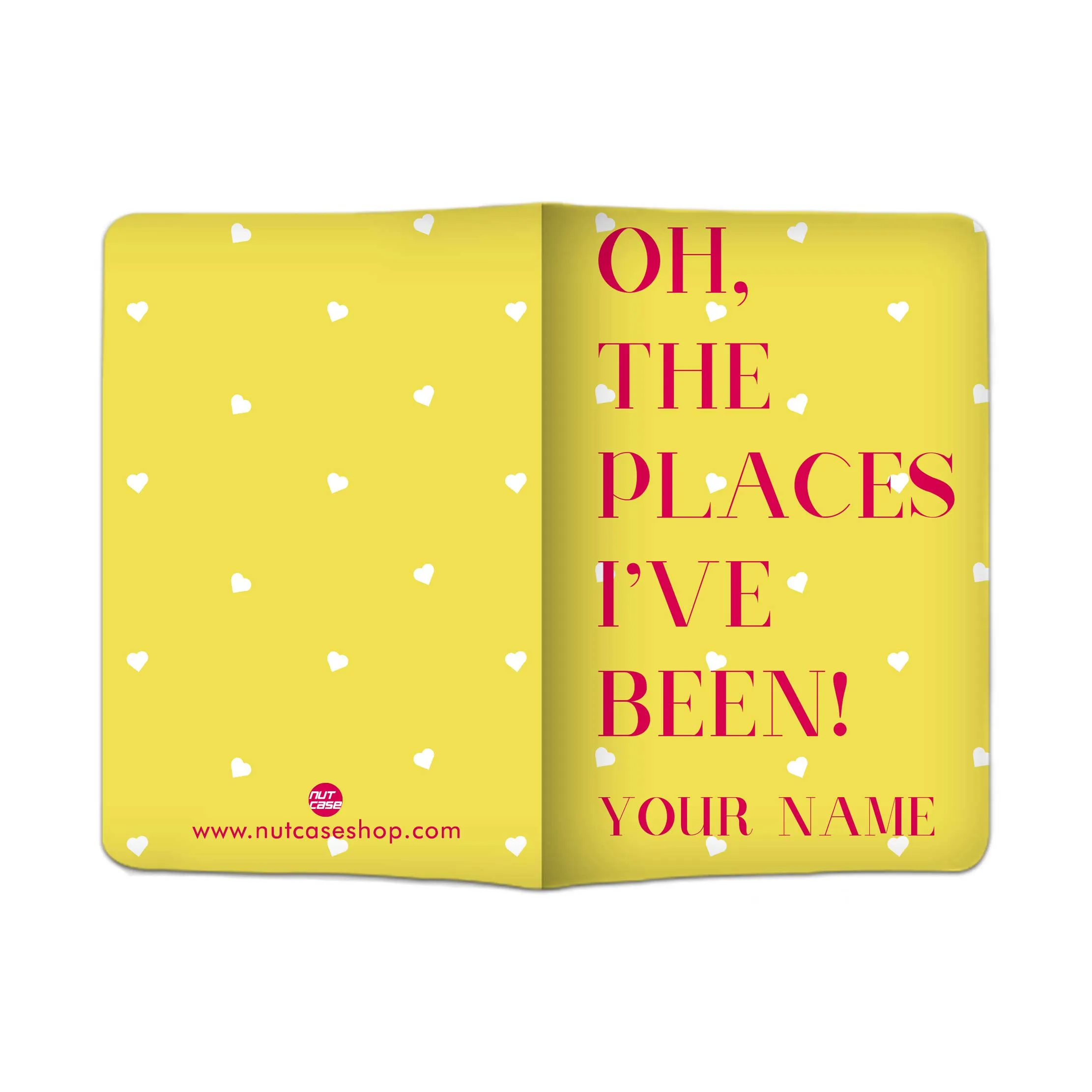 Personalised Passport Cover and Baggage Tag Combo - Oh The Places Yellow