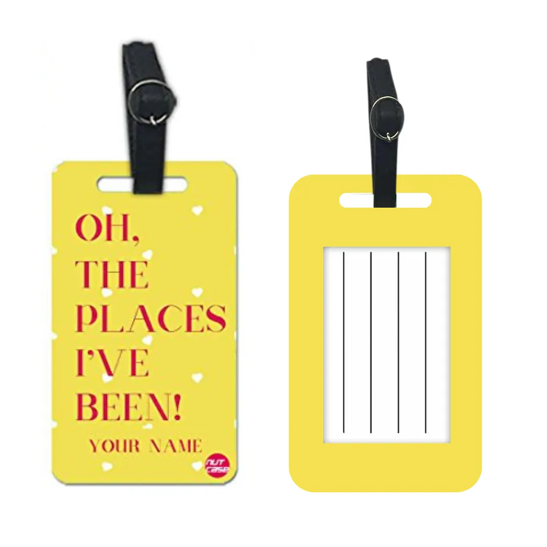 Personalised Passport Cover and Baggage Tag Combo - Oh The Places Yellow