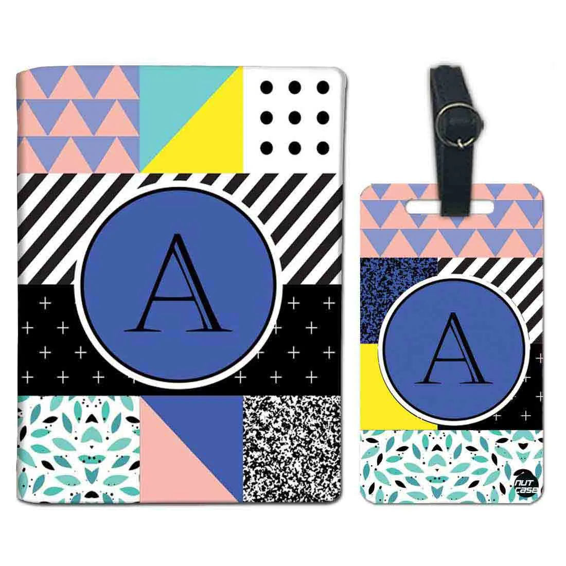 Personalised Passport Cover Luggage Tag Set - Strips Pattern