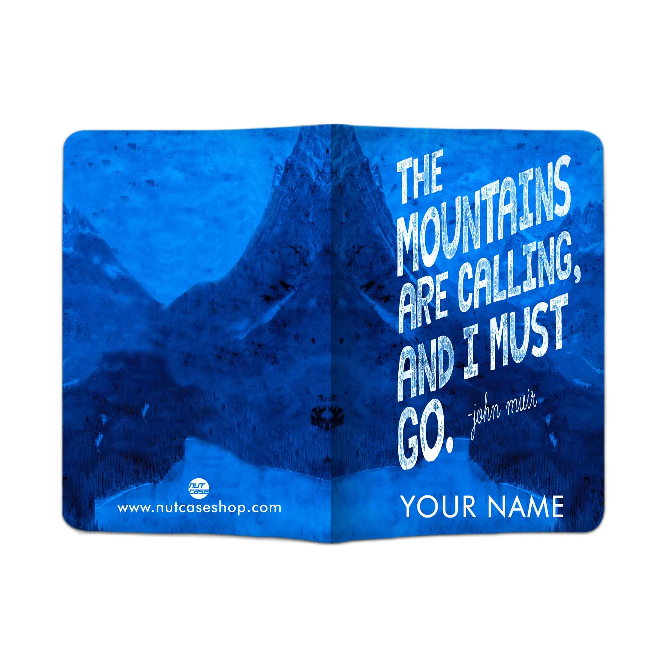 Personalised Passport Cover Luggage Tag Set - The Mountains are Calling