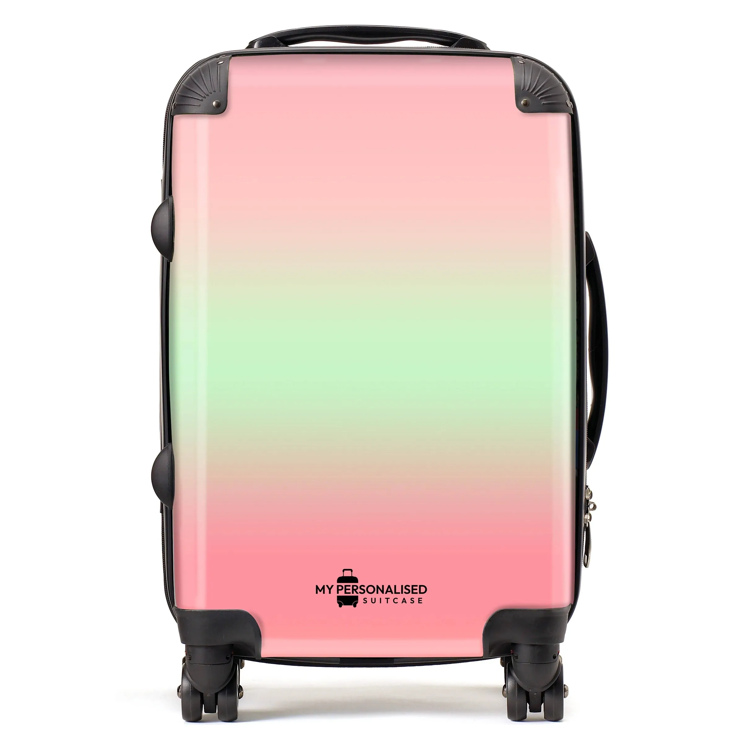 Personalised Pastel Pink and Green Ombre Gradient Suitcase