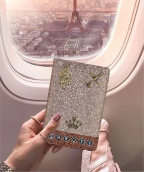 Pink Glitter Passport Cover