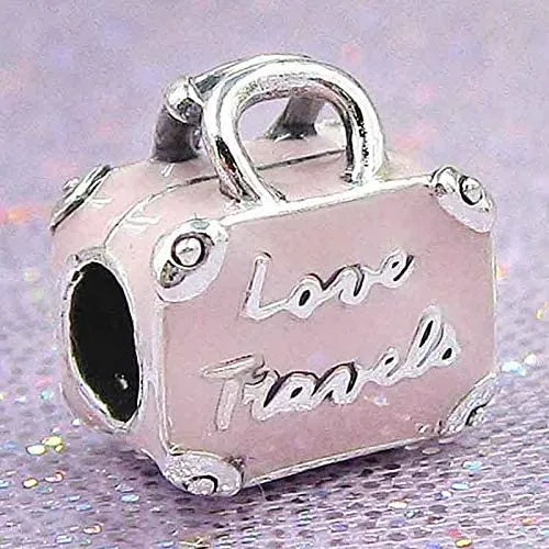 Pink Suitcase Love Travel Bead Charm