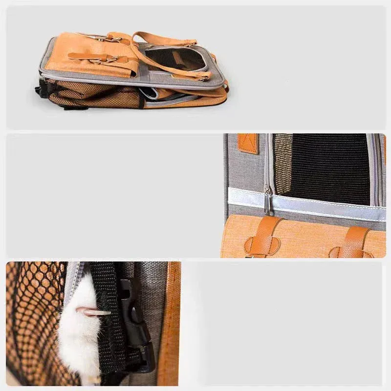 Portable Pet Backpack for Dogs and Cats - Breathable Travel Carrier with Large Capacity