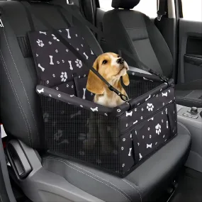 Portable Pet Car Booster Seat with Seat Belt and Leash