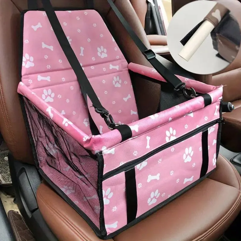 Portable Pet Car Booster Seat with Seat Belt and Leash