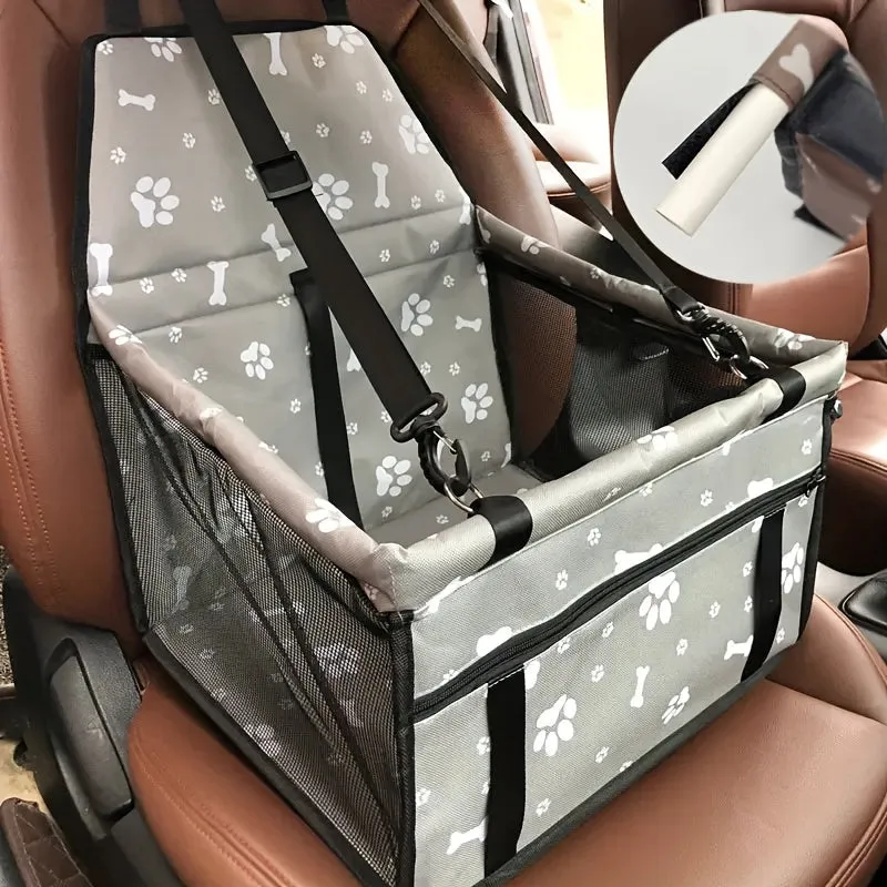 Portable Pet Car Booster Seat with Seat Belt and Leash