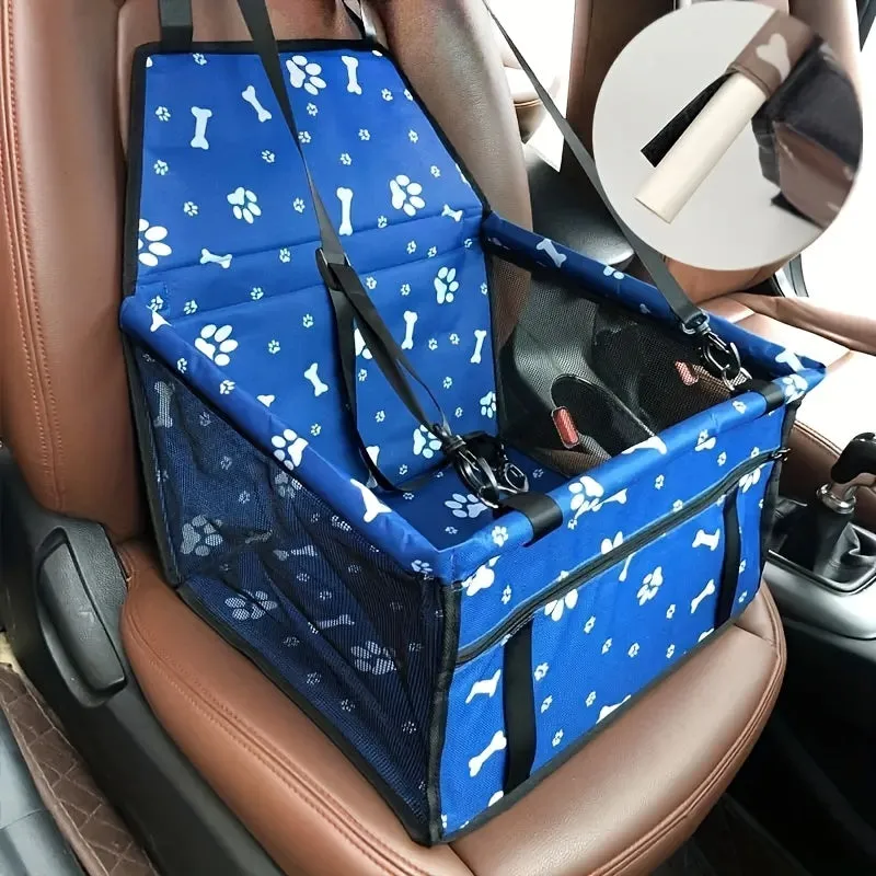 Portable Pet Car Booster Seat with Seat Belt and Leash