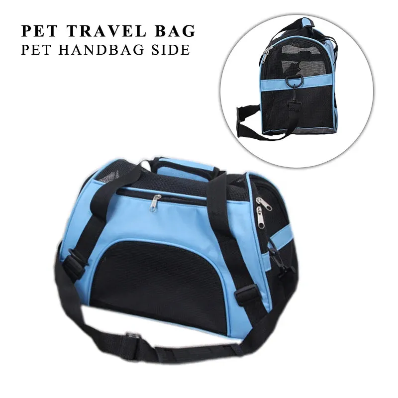 Portable Pet Carrier Bag - Foldable Mesh Travel Bag for Cats & Small Dogs