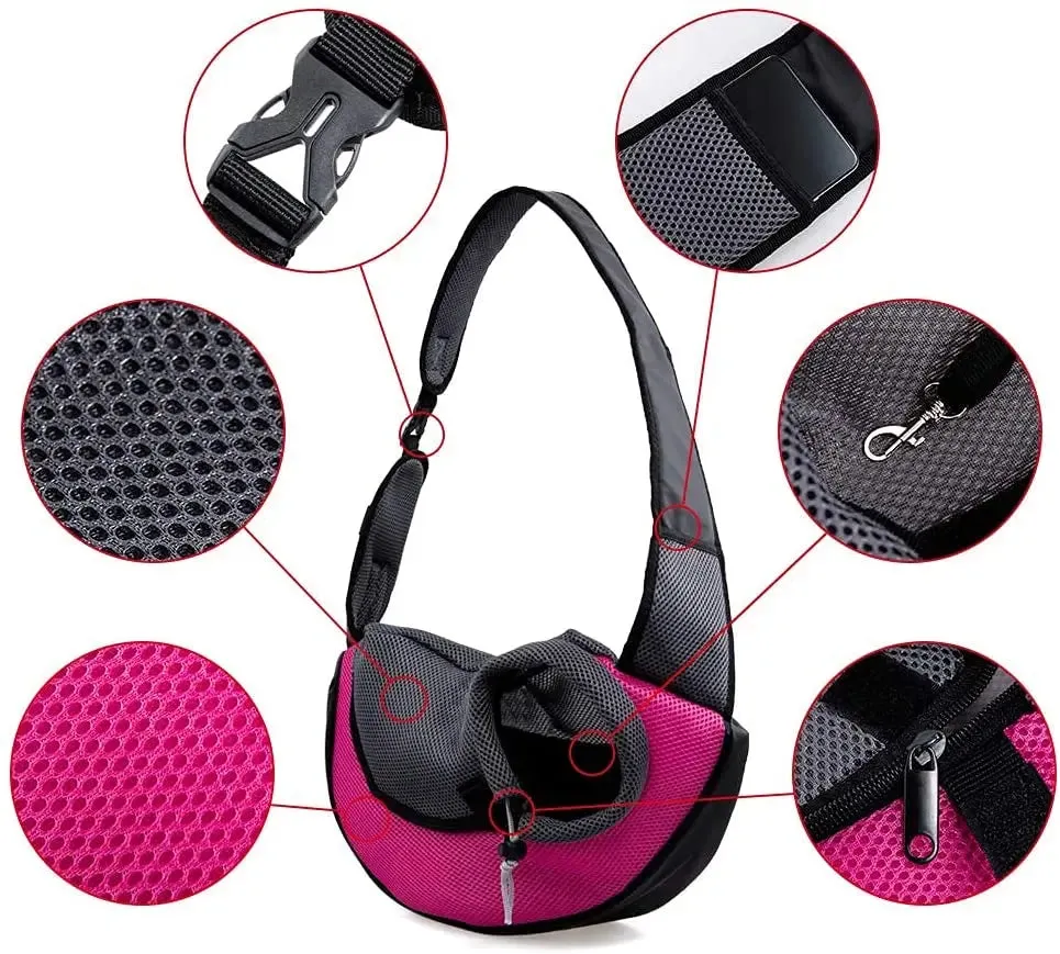 Portable Pet Dog Carrier – Breathable Outdoor Travel Crossbody Shoulder Bag for Cats & Small Dogs