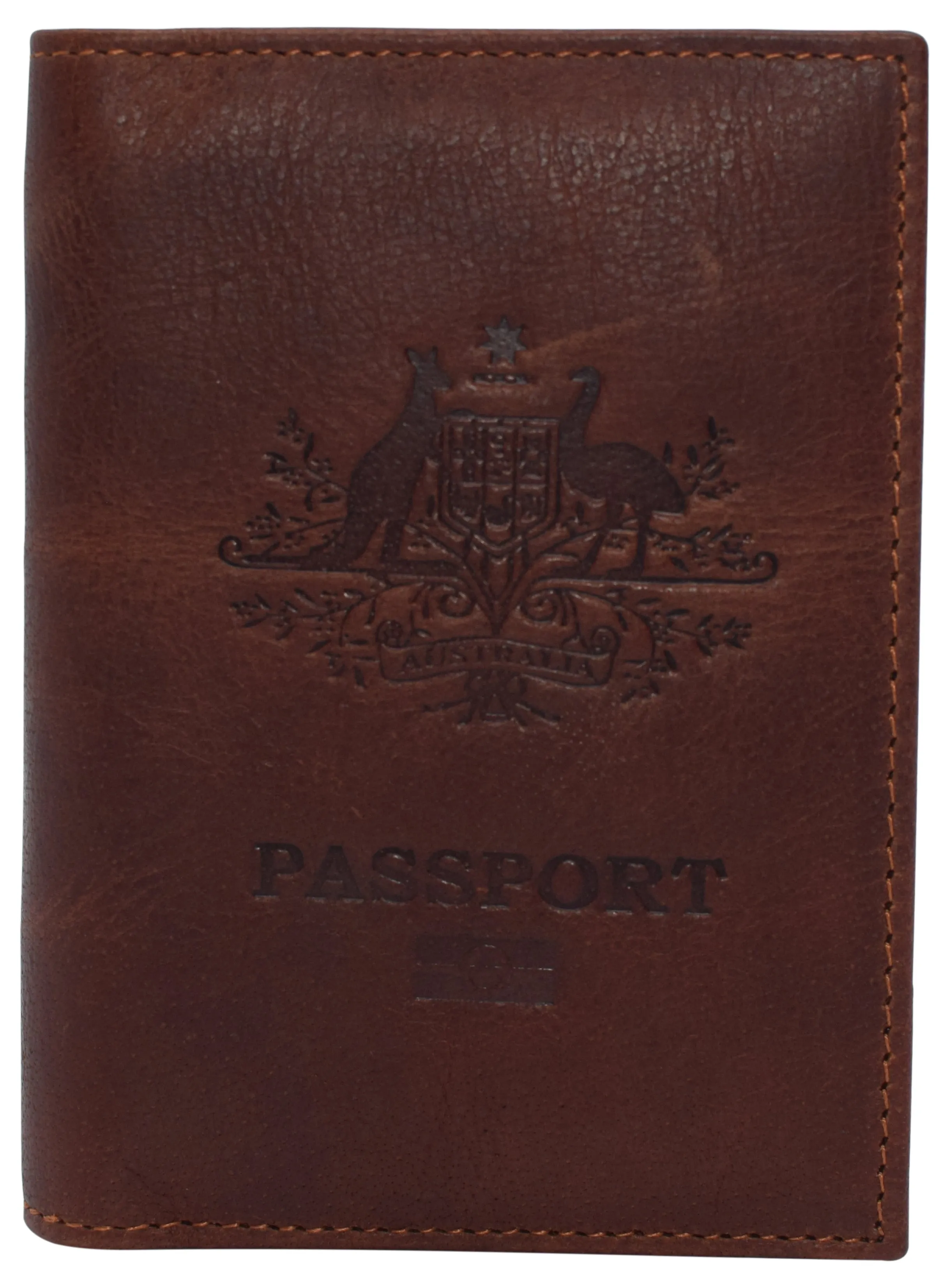 Real Leather RFID Blocking Travel Passport Holder with Vaccine Card Slot