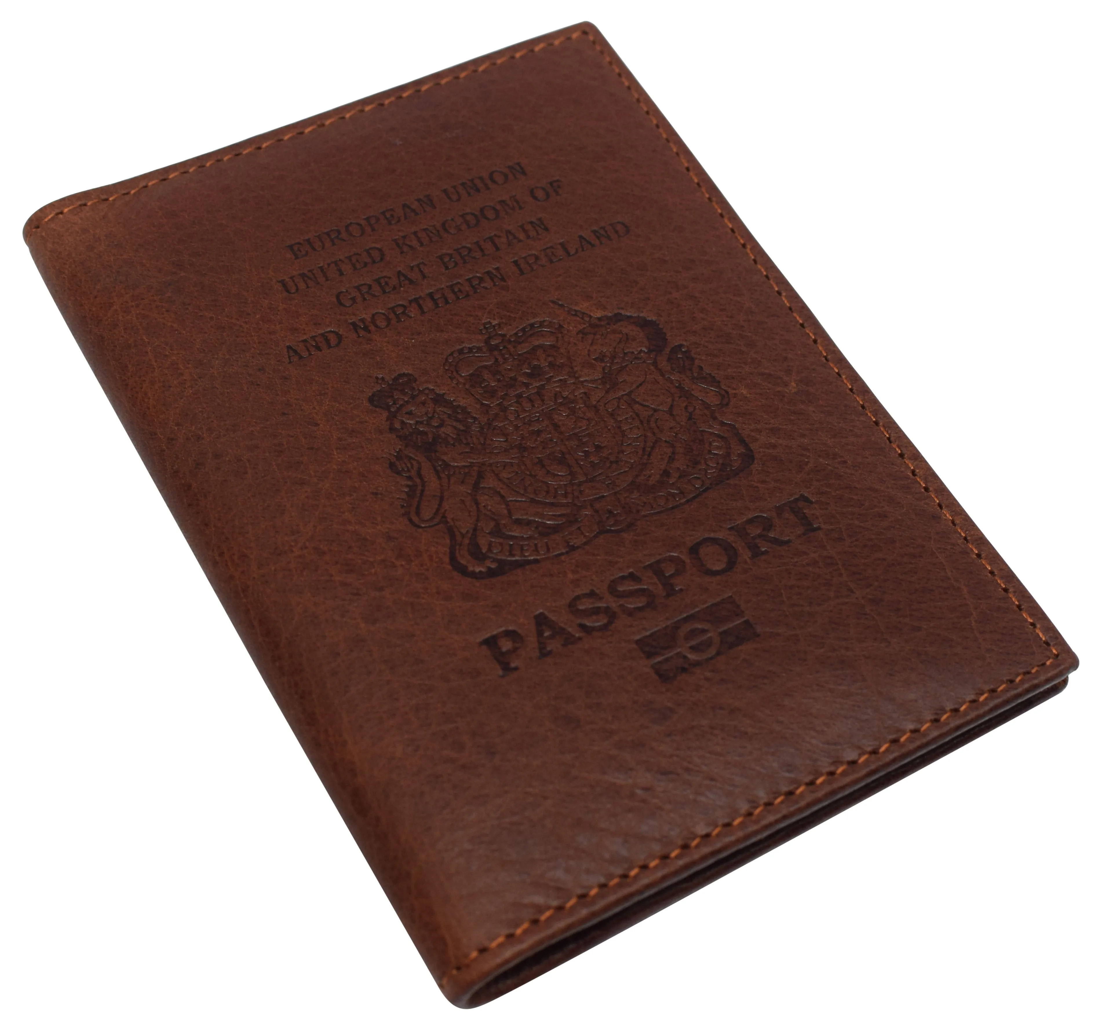 Real Leather RFID Blocking Travel Passport Holder with Vaccine Card Slot