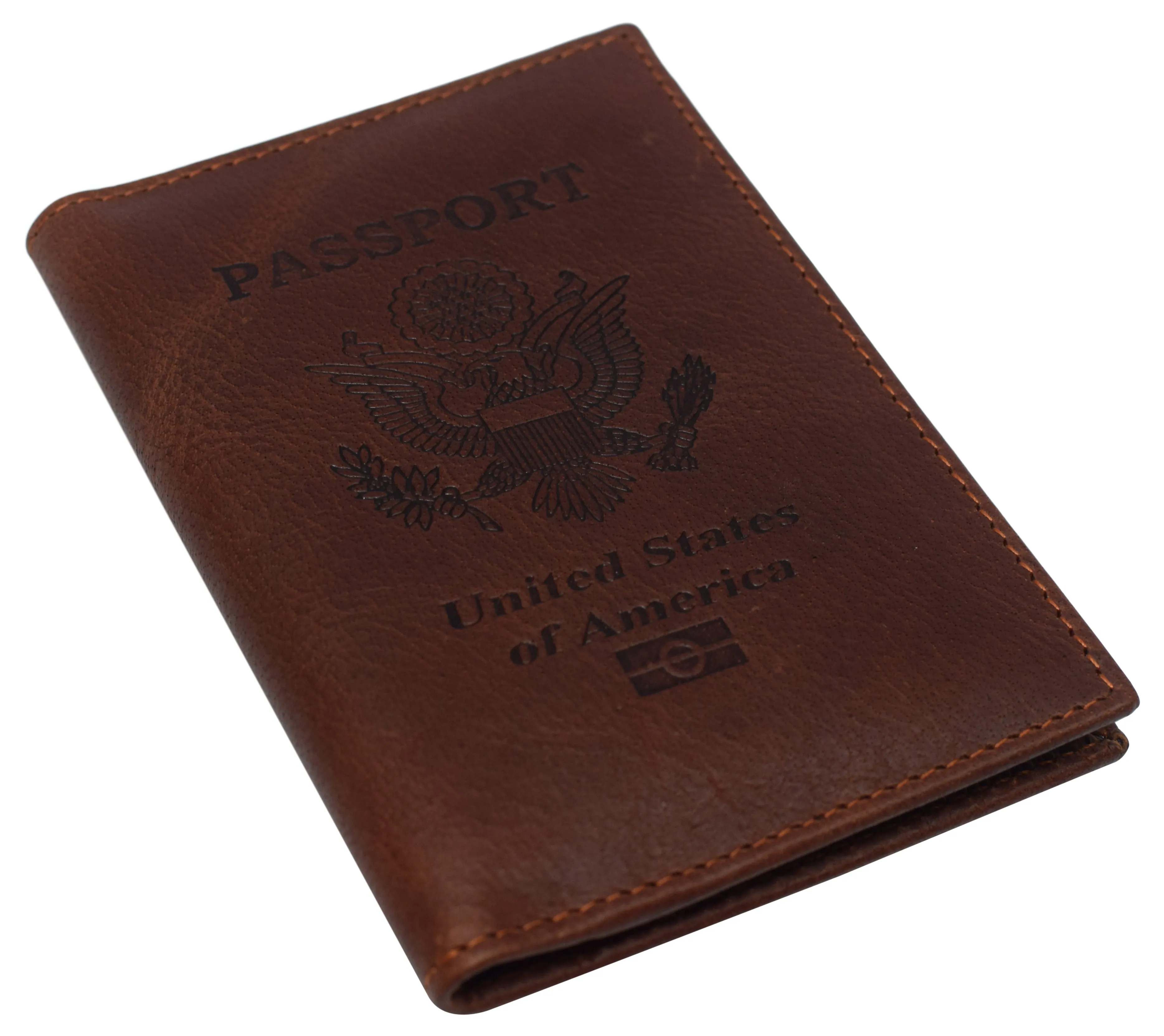 Real Leather RFID Blocking Travel Passport Holder with Vaccine Card Slot