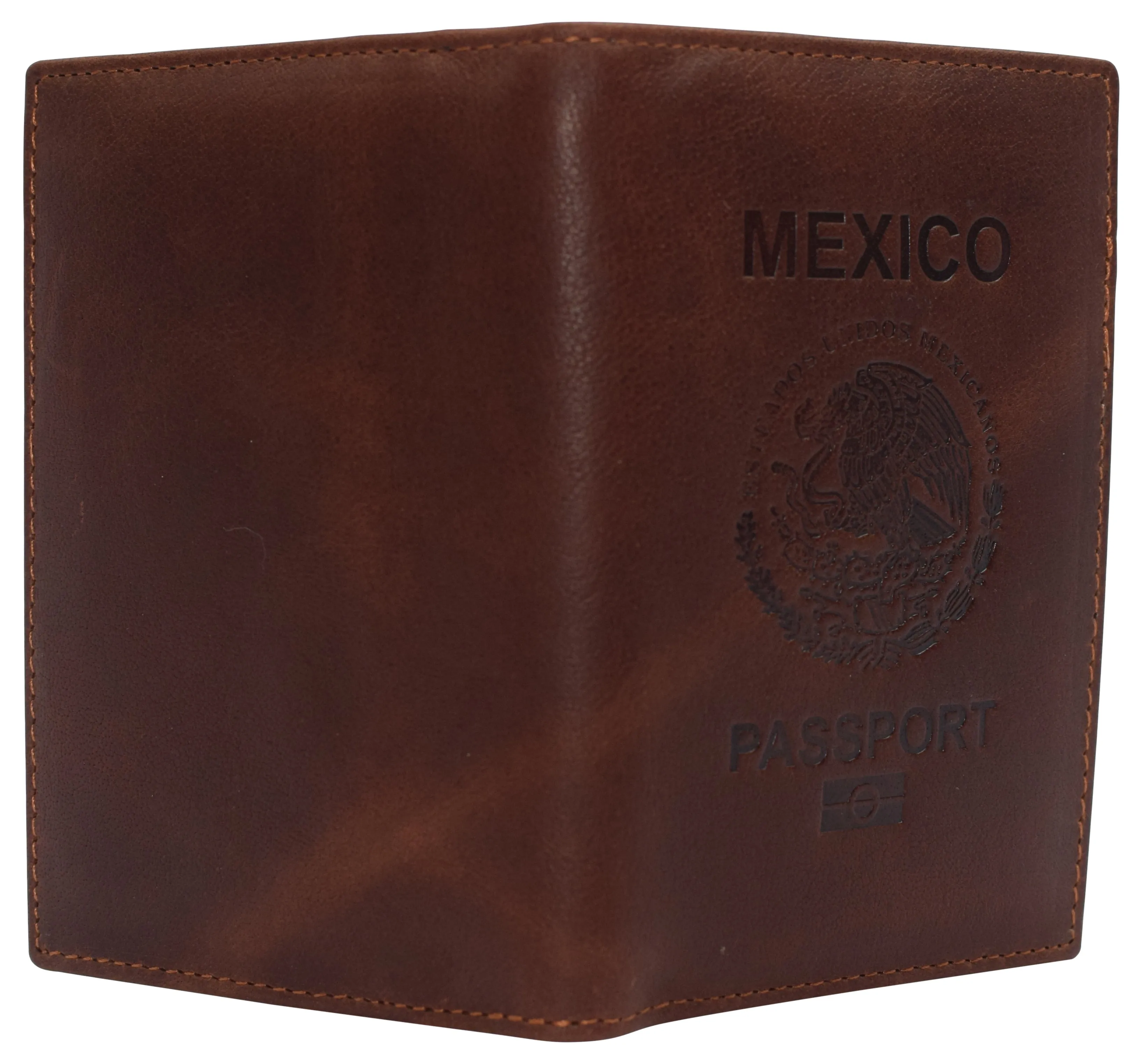 Real Leather RFID Blocking Travel Passport Holder with Vaccine Card Slot