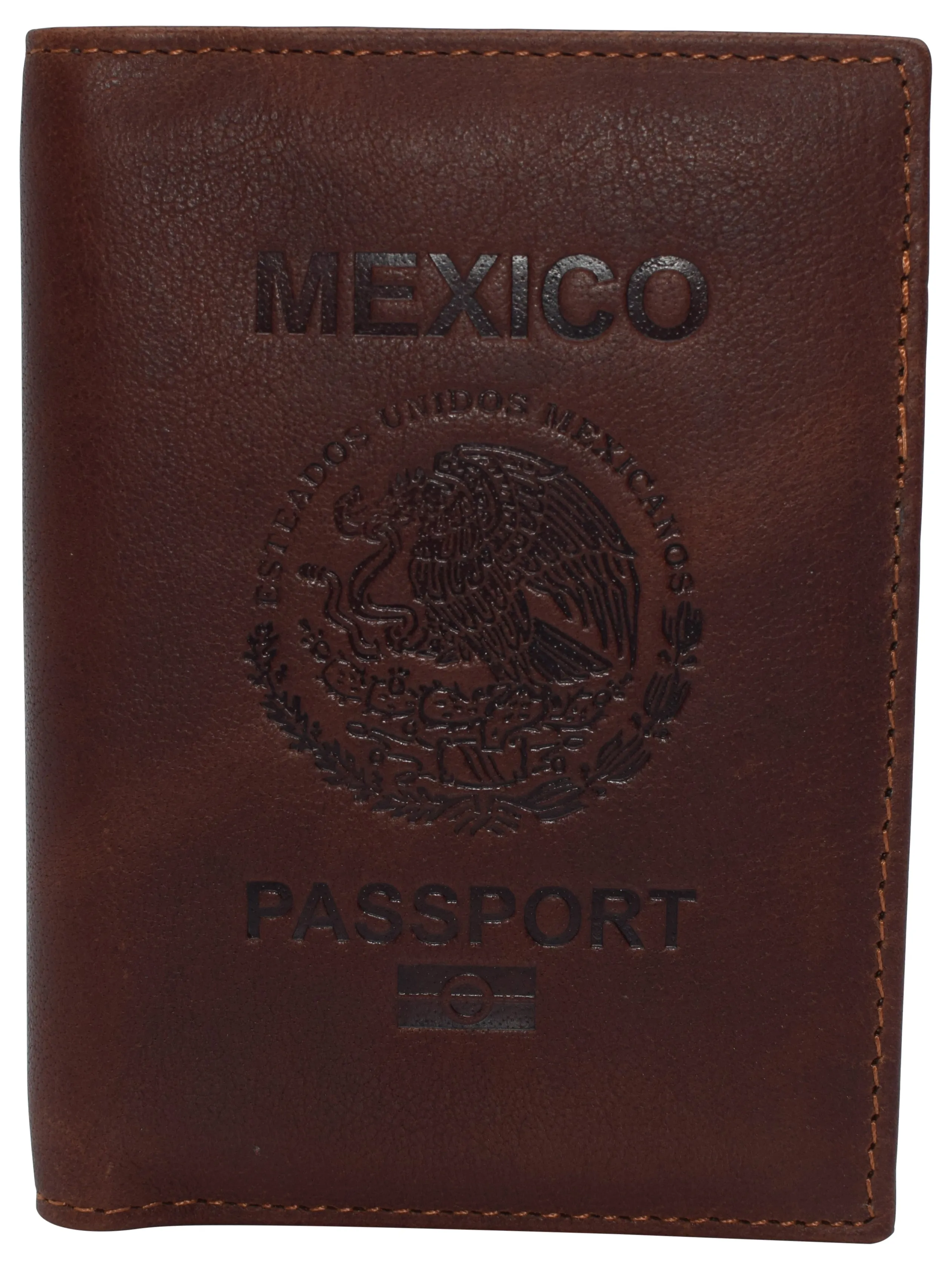 Real Leather RFID Blocking Travel Passport Holder with Vaccine Card Slot