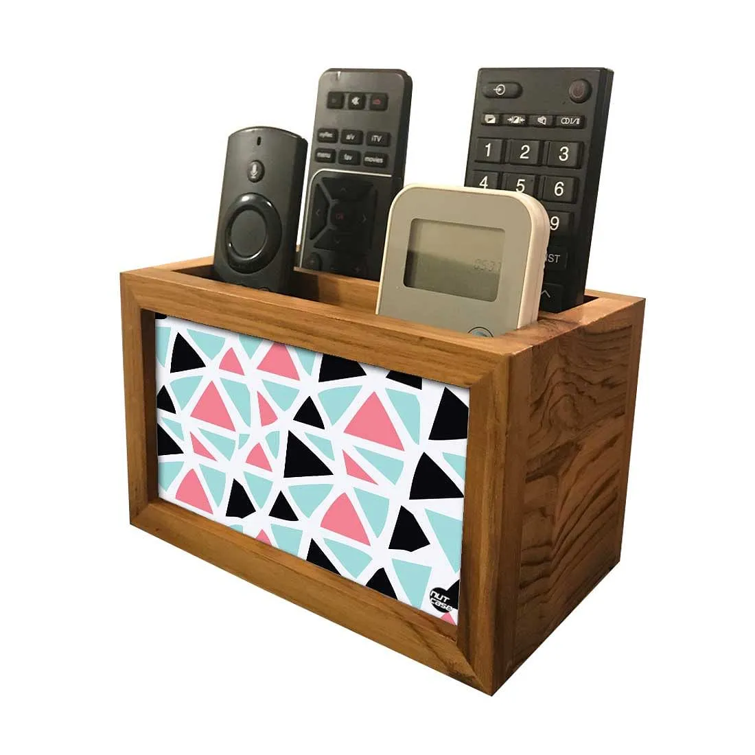 Remote Control Stand Holder Organizer For TV / AC Remotes -  Triangles Pattern