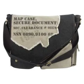 ROTHCO VINTAGE CANVAS TWO-TONE IMPRINTED MAP BAG