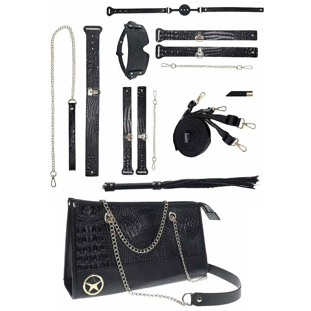 Shots Ouch! Rome Bondage Collection Kit With Bag - Black