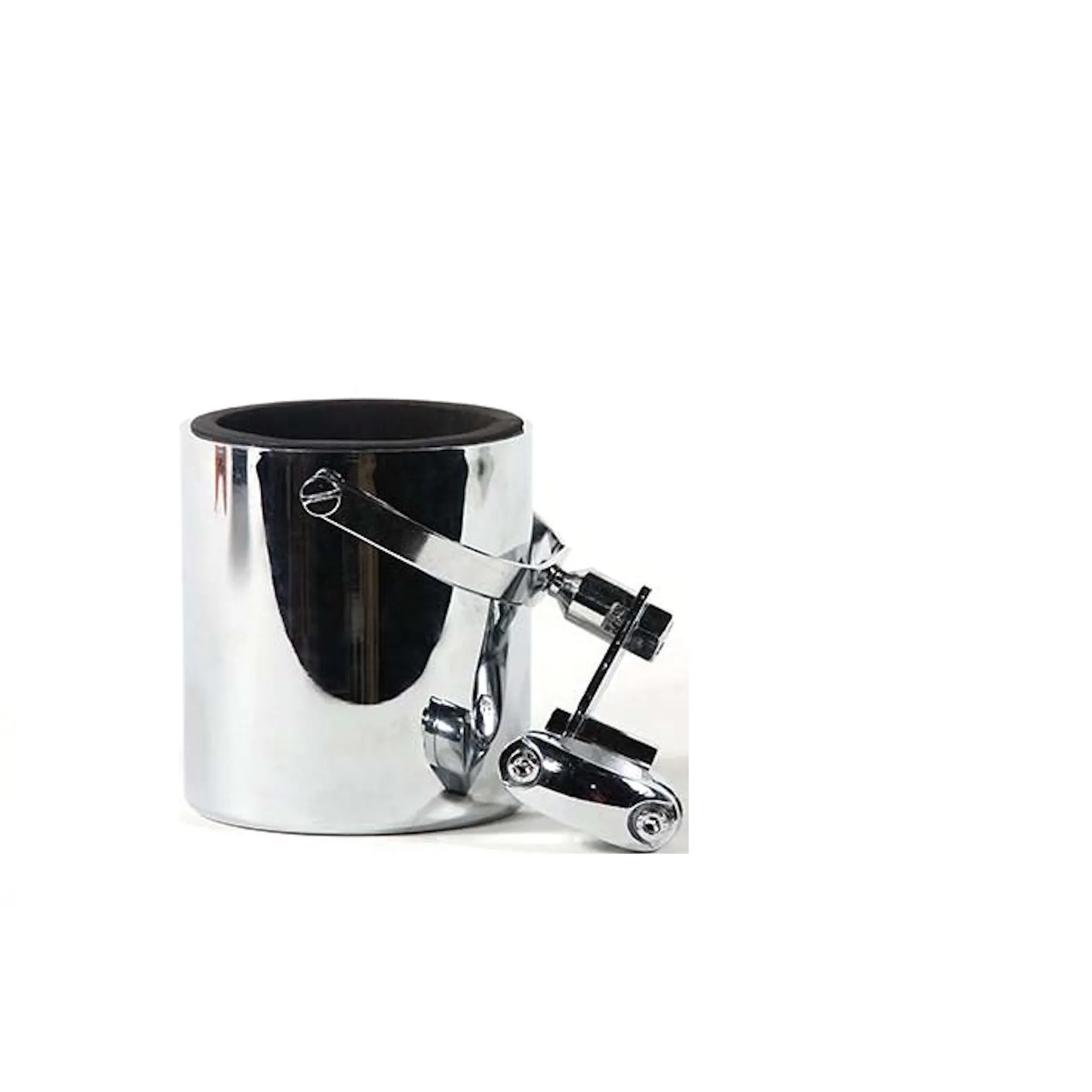 Silver Motorcycle Cup Holder With Foam Cup Insert