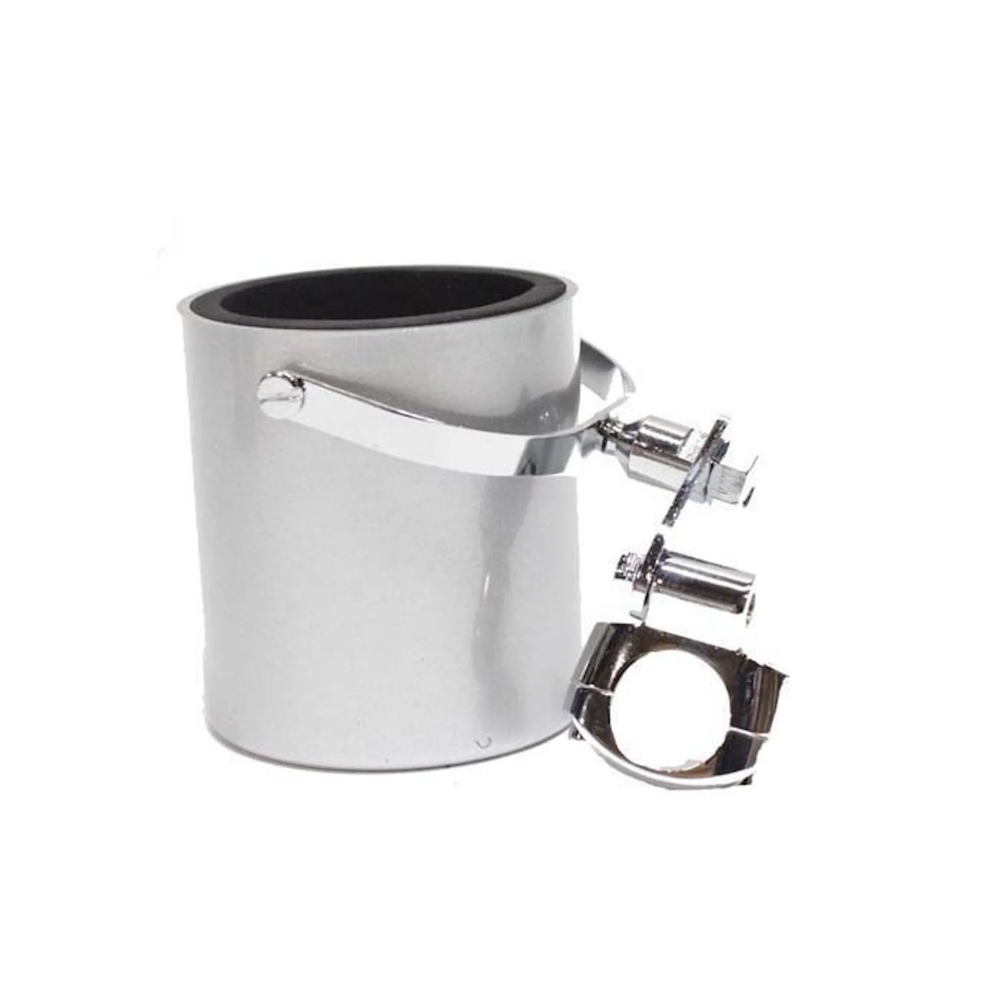 Silver Motorcycle Cup Holder With Foam Cup Insert