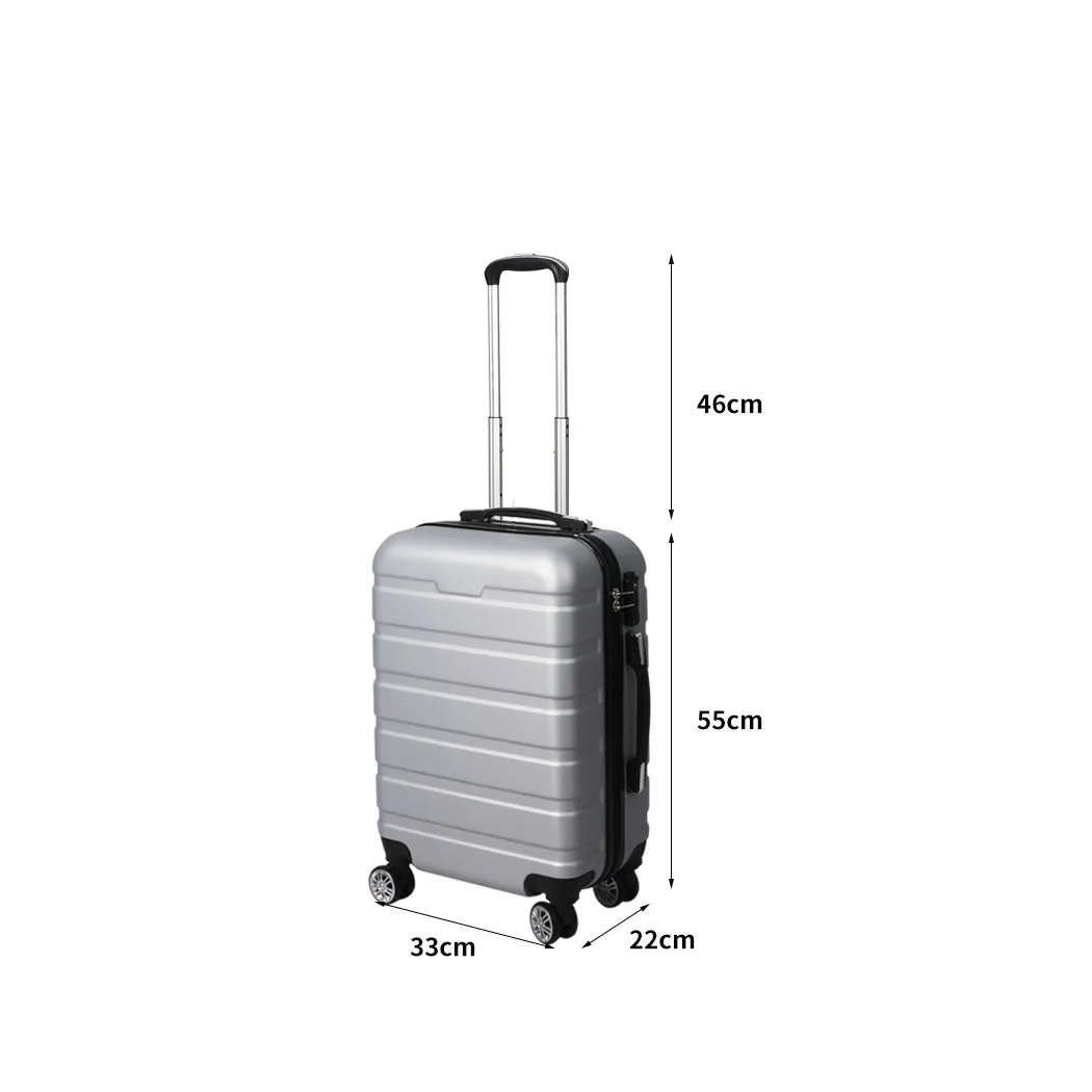 Slimbridge 20" Carry On Luggage Case Silver 20 inch