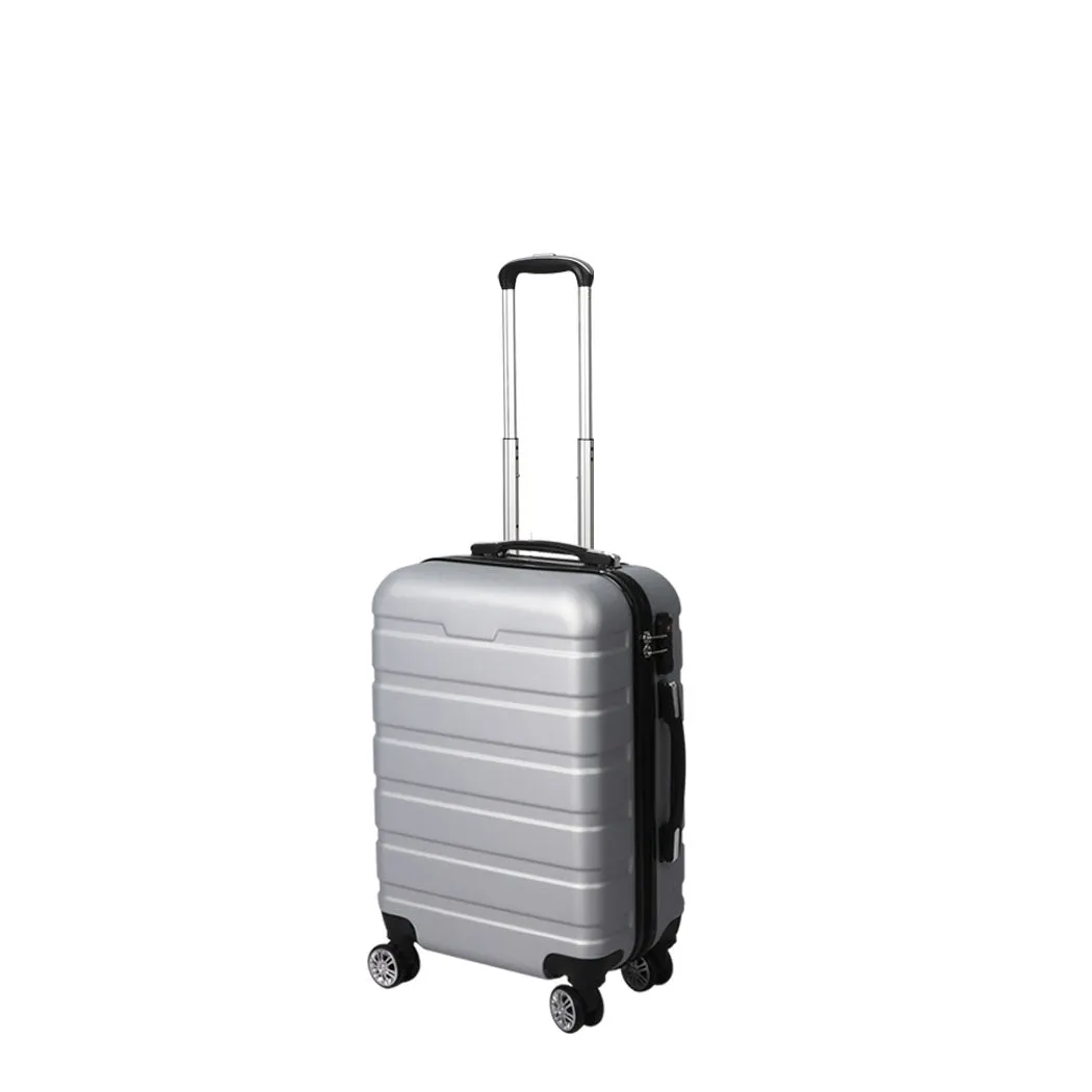 Slimbridge 20" Carry On Luggage Case Silver 20 inch