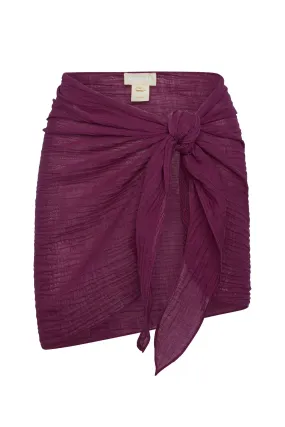 South Beach Sarong - Eggplant Crinkle Linen