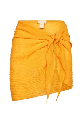 South Beach Sarong - Mango Crinkle Linen