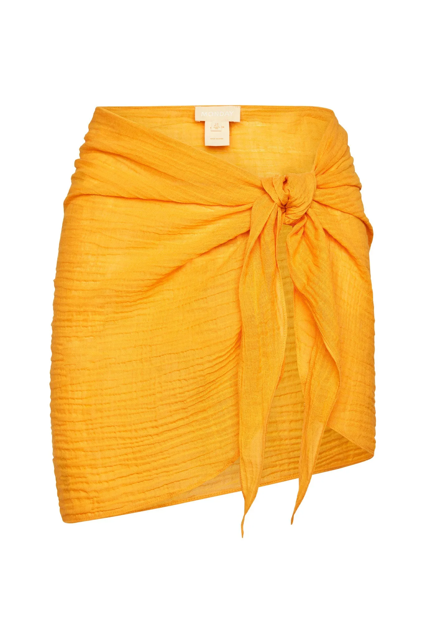 South Beach Sarong - Mango Crinkle Linen