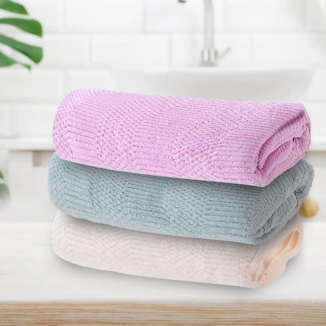 The Better Home Microfiber Bath Towel for Bath | Soft, Lightweight, Absorbent and Quick Drying Bath Towel for Men & Women | 140cm X 70cm (Pack of 4, Pink Beige) (Pack of 3, Pink Beige Green)