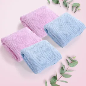 The Better Home Microfiber Bath Towel for Bath | Soft, Lightweight, Absorbent and Quick Drying Bath Towel for Men & Women | 140cm X 70cm (Pack of 4, Pink Beige) (Pack of 4, Blue Pink)