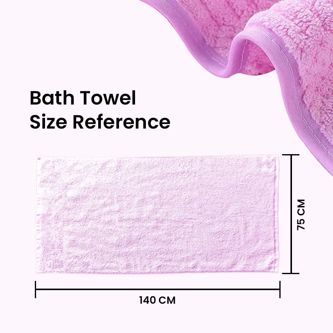 The Better Home Microfiber Bath Towel for Bath | Soft, Lightweight, Absorbent and Quick Drying Bath Towel for Men & Women | 140cm X 70cm (Pack of 4, Pink Beige) (Pack of 4, Pink Green)