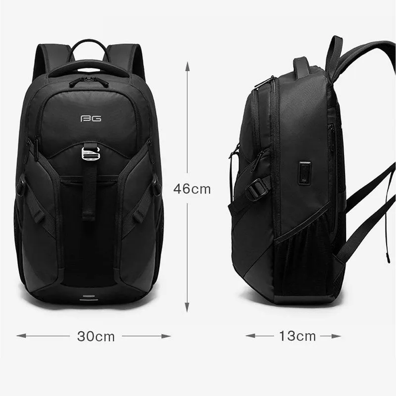 THE CLOWNFISH Anti-Theft Laptop Backpack | USB Charging | 16L | Black