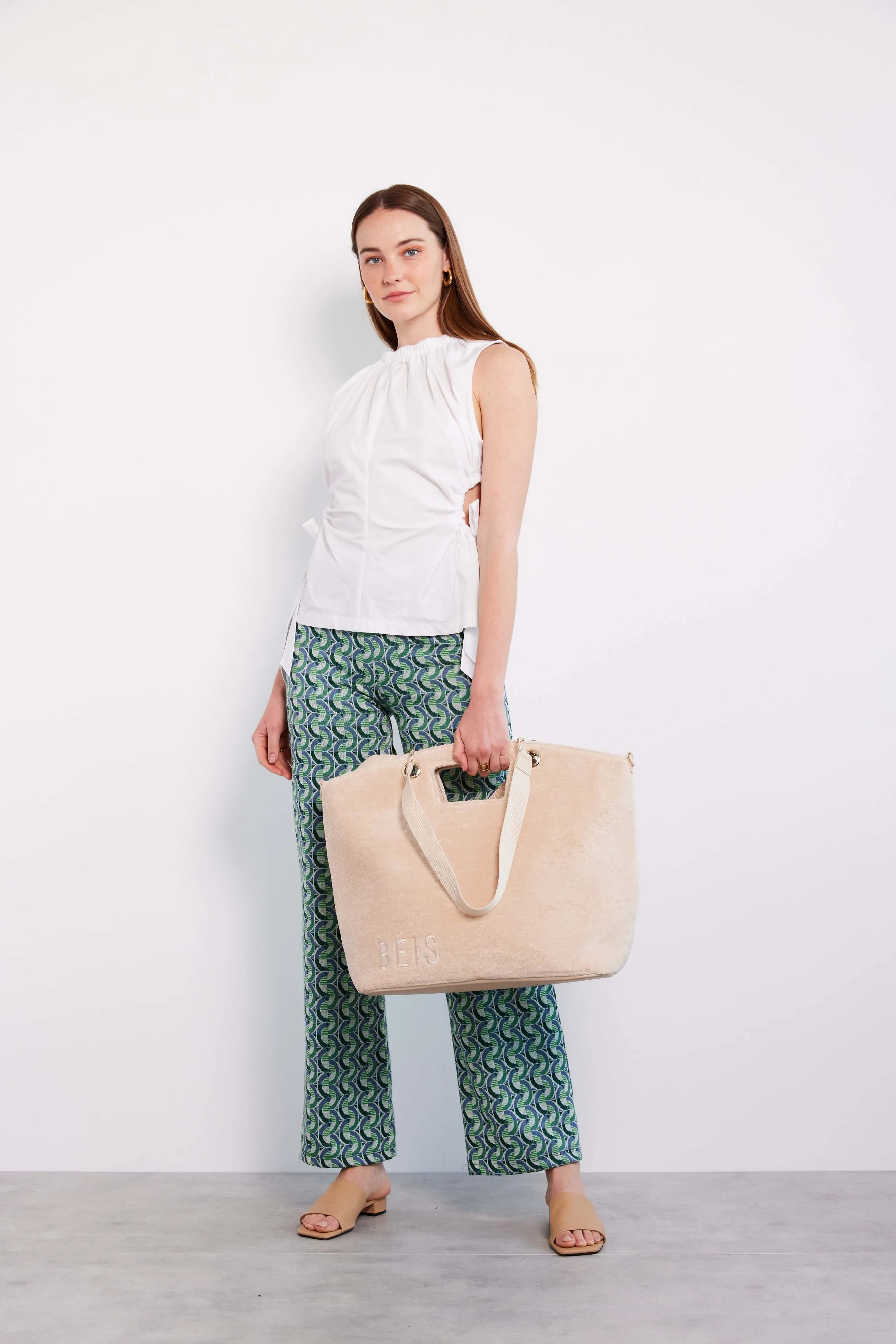 The Terry Tote in Beige