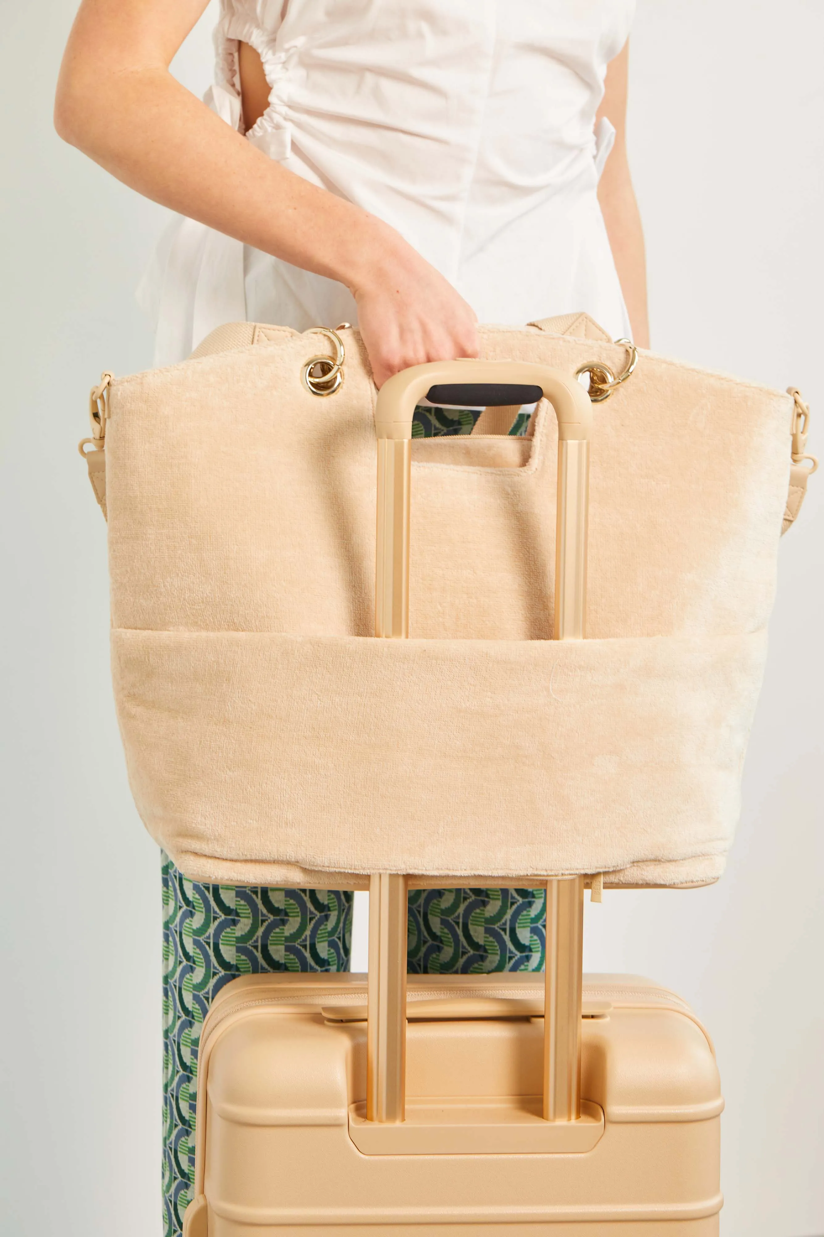 The Terry Tote in Beige