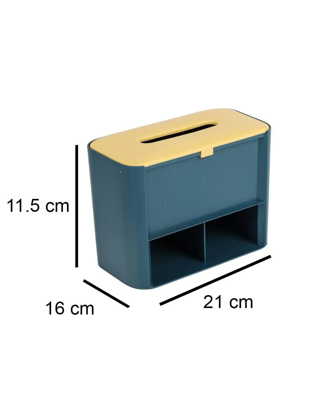 Tissue Box with Organiser, Deep Sea Green, Plastic