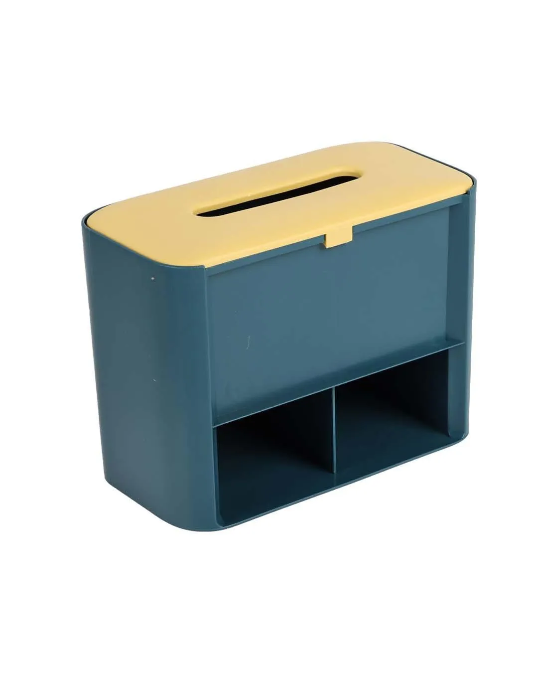 Tissue Box with Organiser, Deep Sea Green, Plastic