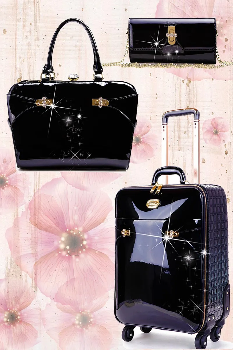 Tri-Star Signature 3 Pcs. Vegan Luggag Spinner Wheels Set