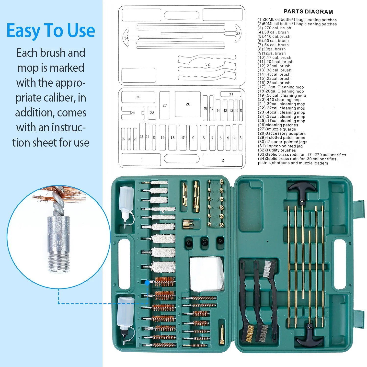 Universal Gun Cleaning Kit with Carrying Case