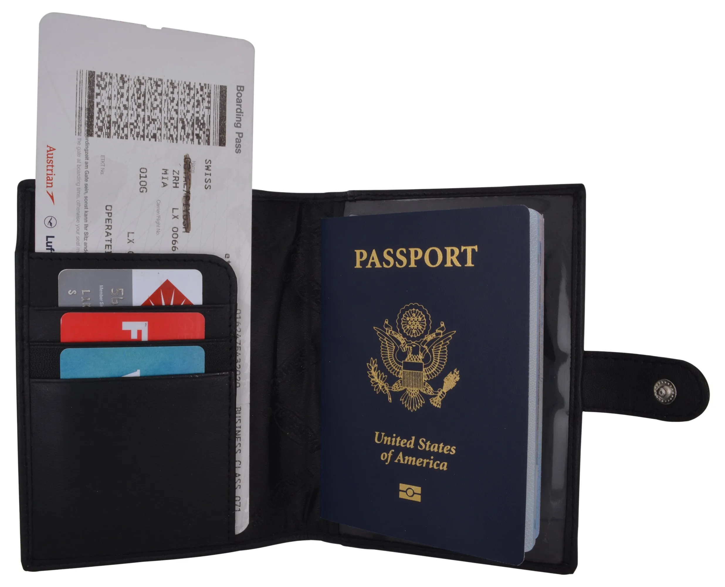 U.S Passport Holder Cover Wallet Leather Card Case Travel Accessories USA Logo