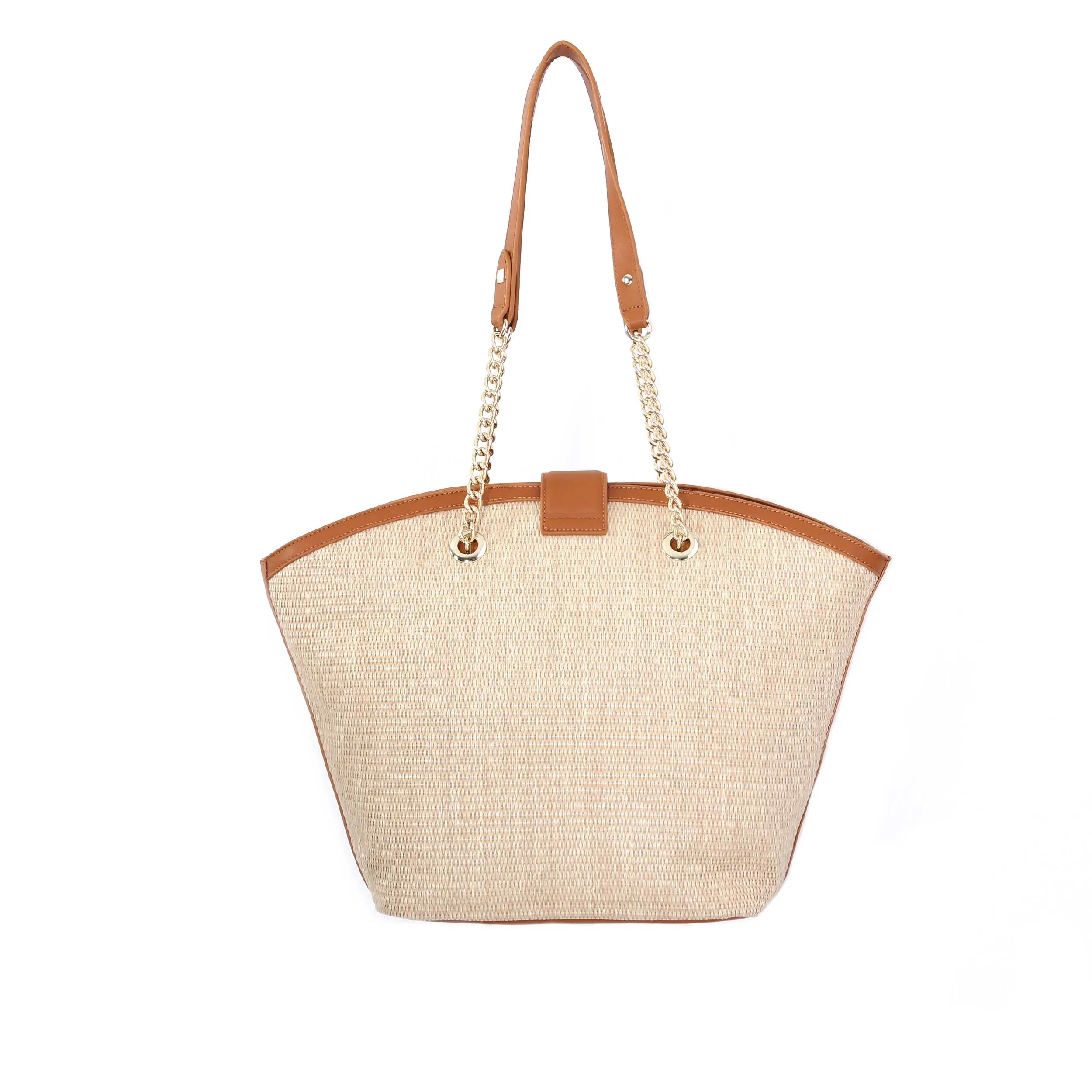 Valentino Bags Tribeca Ladies Shopper Bag in Natural & Tan