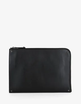 Valentino Garavani Black Leather Rockstud Document Holder