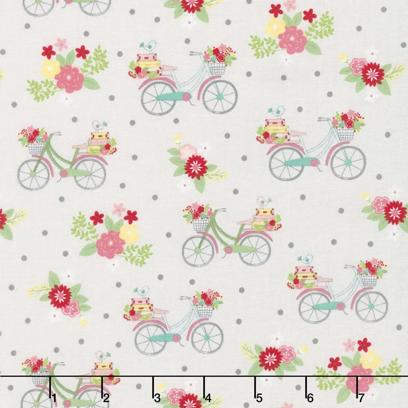 Vintage Adventure - Bicycle Gray Yardage