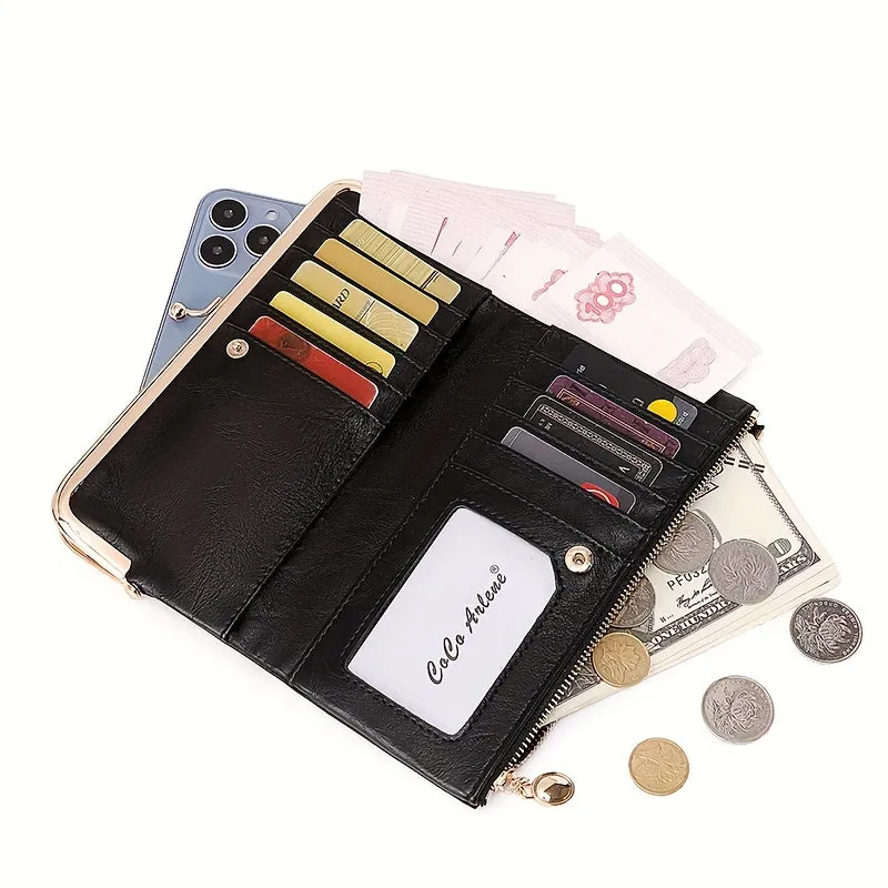 Vintage MultiFunctional Long Wallet for Women  Zipper Card Holder