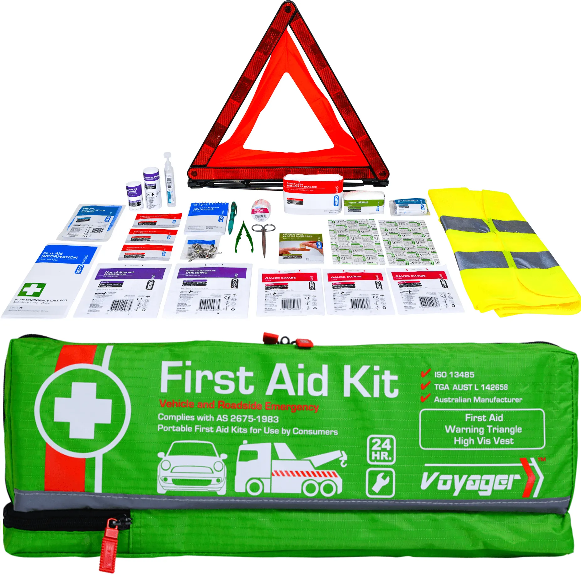 Voyager Car Motor Vehicle Emergency Breakdown First Aid Kit Set