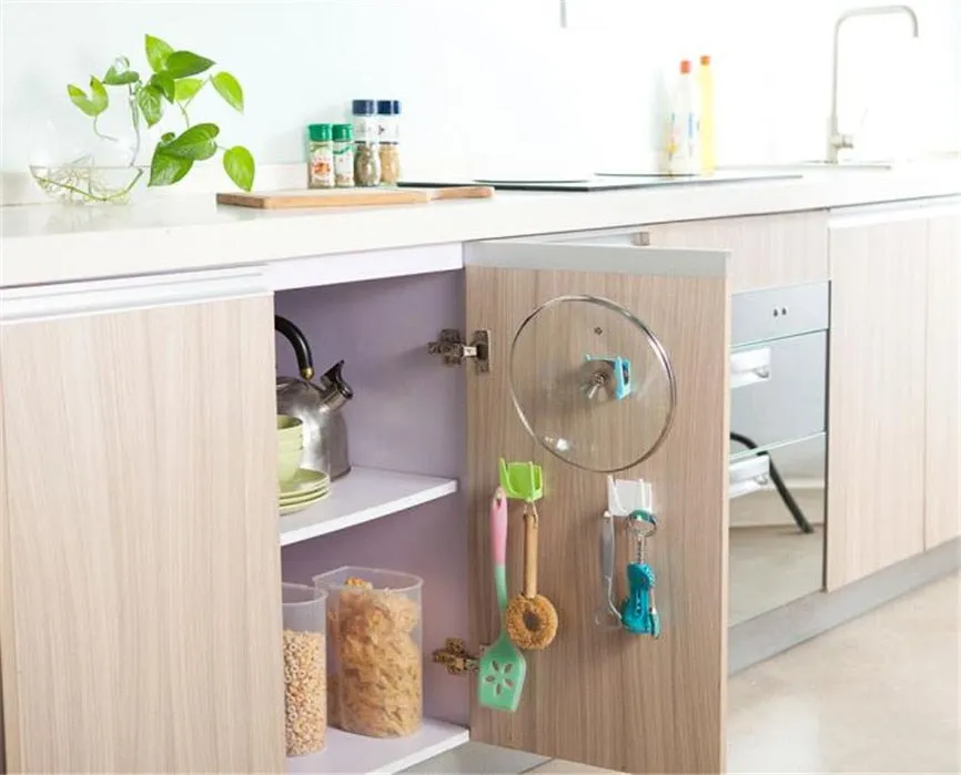 Wall Housekeeper Plastic Kitchen Pot Pan Cover Shell Cover Sucker Tool Bracket Storage Organizer Rack Hanger Storage Rack Holder